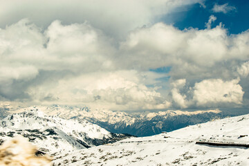 snow covered mountains