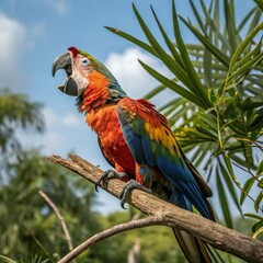Vibrant Parrots: Colorful Birds of the Tropical Rainforest