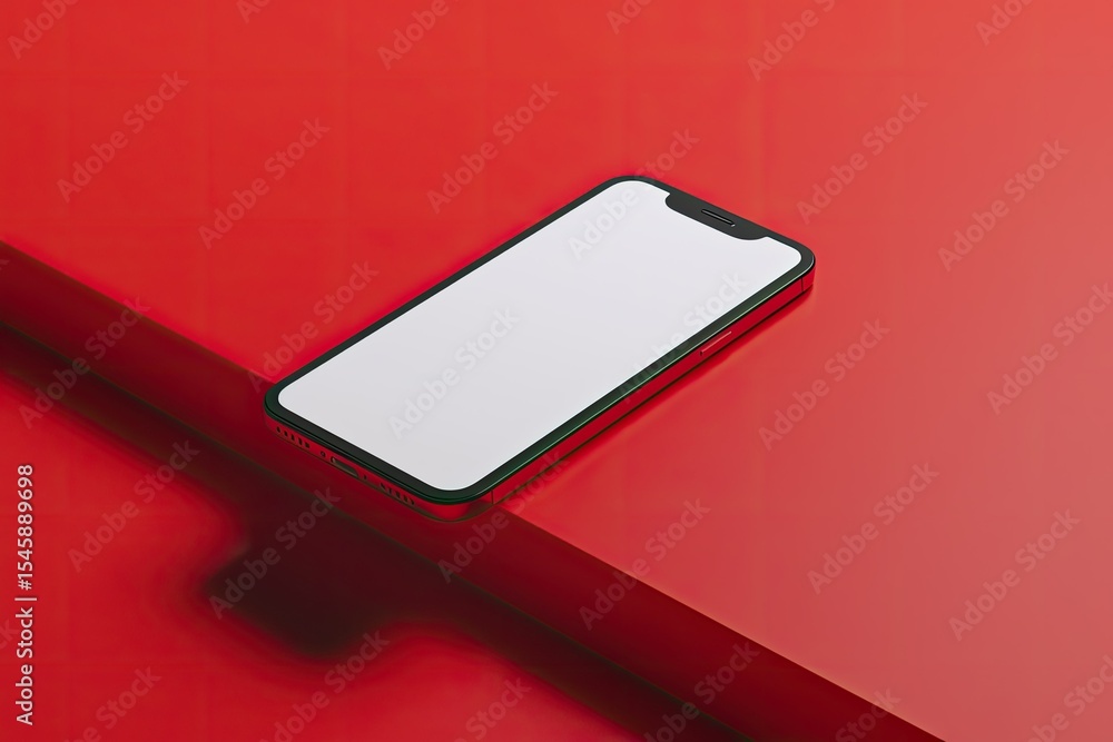 Poster flawless visual of smartphone mockup with red background