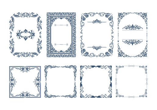 Ornate classic templates set in vintage style. Wedding and restaurant menu.