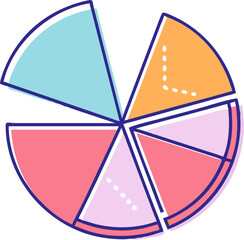 Fototapeta premium Pie Chart with Individual Slices – Data Visualization, Business Analytics, and Statistical Breakdown Illustration