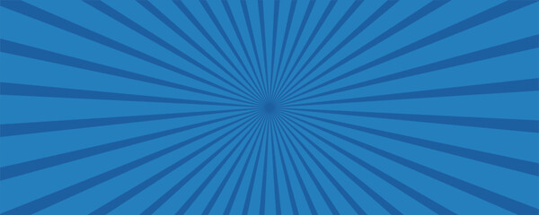 Blue sunburst pattern shape. Sunburst background. Radial rays. Summer social banner. Vector Illustration EPS10