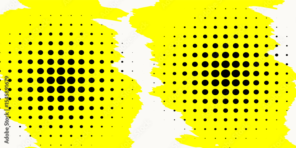 Poster dots halftone white and yellow color pattern gradient grunge texture background. dots pop art comics