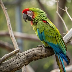 Vibrant Parrots: Colorful Birds of the Tropical Rainforest