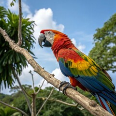 Vibrant Parrots: Colorful Birds of the Tropical Rainforest