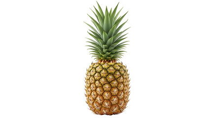 Fototapeta premium A vibrant pineapple with green leaves against a black background perfect for tropical themed designs, food packaging, or summer promotions.