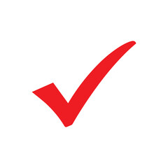 Red checkmark icon silhouette vector flat illustration design. © Techzaka