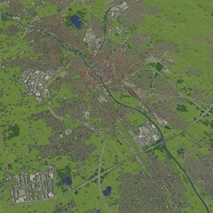 3D illustration of city and urban in Kortrijk Belgium