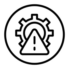 Hazard Control Vector Line Icon Design