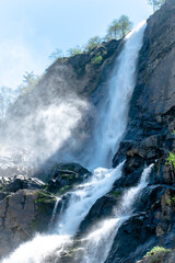 waterfall in the mountains