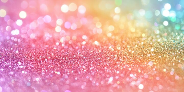 Rainbow glitter background with sparkling lights