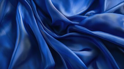 Obraz premium Deep blue silk fabric folds