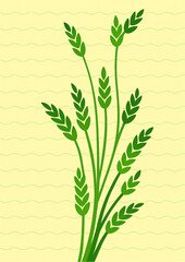 vector illustration of a wheat tree or green plant 