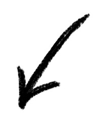 Doodle arrow vector icon. Arrow art grunge design emphasis twist zigzag line, curve wave.