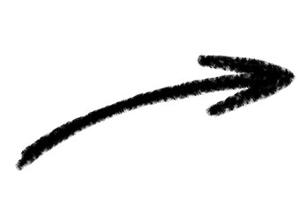 Doodle arrow vector icon. Arrow art grunge design emphasis twist zigzag line, curve wave.