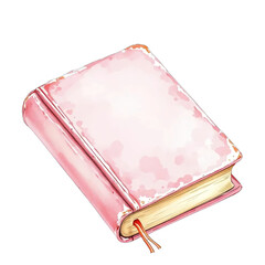 Pastel Pink Watercolor Book Illustration