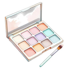 Pastel Makeup Palette with Brush, Perfect for Spring