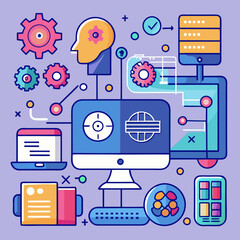 Machine Learning Code and Algorithm Interface – AI Programming, Data Science, and Technology Illustration
