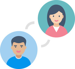Male and Female Avatars in Circles – User Profiles, Social Media Icons, and Digital Identity Illustration
