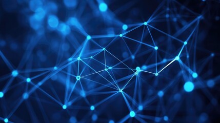 Modern tech background with sleek geometry and glowing blue points symbolizing digital networks and scientific structure