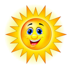 happy sun cartoon character