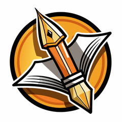 Pen Nib Logo for Writing or Publishing Companies Illustration Representing Creativity, Literature, and Professional Publishing