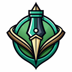 Pen Nib Logo for Writing or Publishing Companies Illustration Representing Creativity, Literature, and Professional Publishing