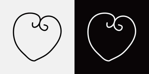 ハートの手描きイラスト　手書き・落書き風あしらい飾りアイコンセット　