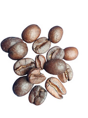 Close-up of roasted coffee beans showing texture and varying shades of brown.