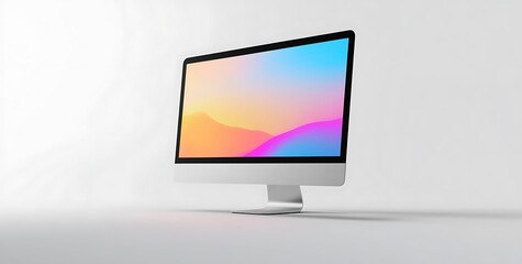 Fototapeta premium Modern Desktop Computer Mockup Vibrant Display