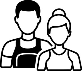 Personal Trainers Male and Female Illustration Representing Fitness Coaching, Health Guidance, and Active Lifestyle Support