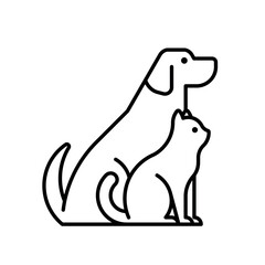 Dog and Cat logo. Icon design. Template elements
