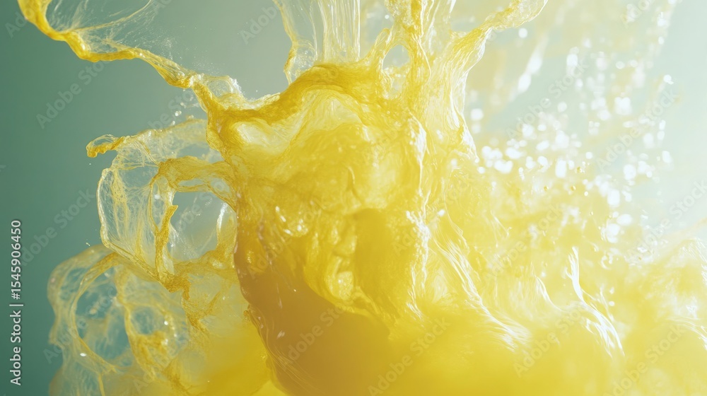 Aufkleber smooth liquid yellow background with elegant transitions and glowing tones forming a calm abstract m