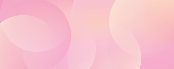 Minimalist banner background, pastel colorful, pink and yellow gradations. Circle effect style geometric, abstract background. Eps 10.