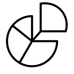 Market Share Pie Vector Line Icon Design