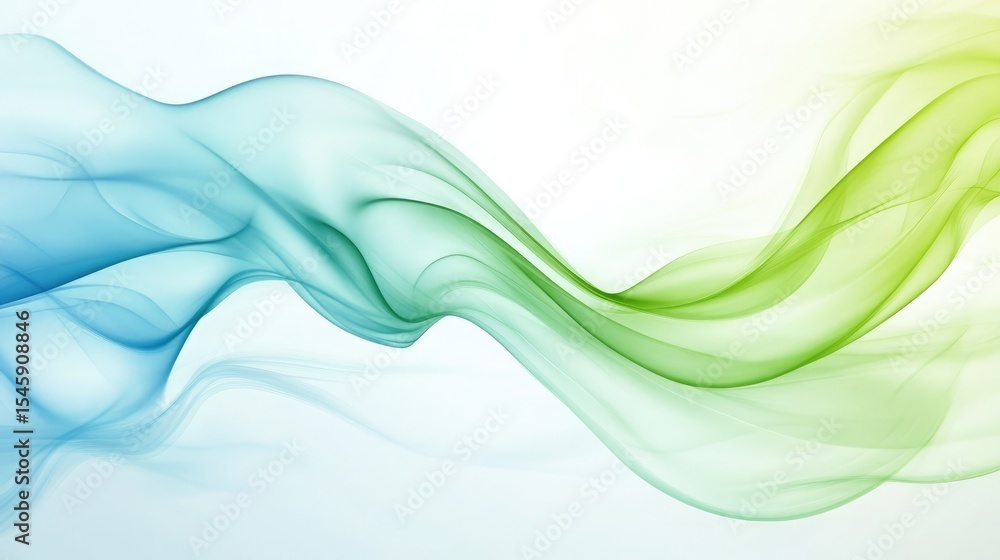 Aufkleber gentle curves and soft gradients in green and blue create a minimalist abstract backdrop with a calm