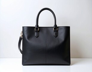 Minimalist black troy bag mockup centered on plain white background. Perfect for branding, logo placement, product design, e-commerce, and promotional visuals.