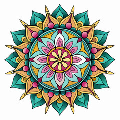 Intricate Mandala Design Featuring Symmetrical Patterns and Spiritual Geometry for Meditation, Art, and Decoration
