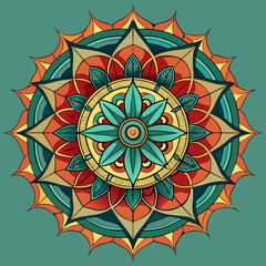 Intricate Mandala Design Featuring Symmetrical Patterns and Spiritual Geometry for Meditation, Art, and Decoration
