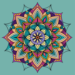 Intricate Mandala Design Featuring Symmetrical Patterns and Spiritual Geometry for Meditation, Art, and Decoration
