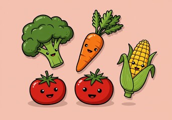 Cartoon vegetables illustration