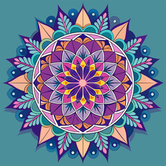Intricate Mandala Design Featuring Symmetrical Patterns and Spiritual Geometry for Meditation, Art, and Decoration
