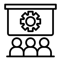 Technical Training Vector Line Icon Design