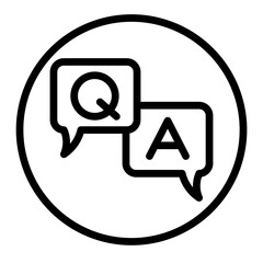 Interactive Q&A Vector Line Icon Design