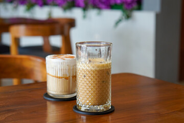 Palm Sugar Milk Coffee, Indonesia, captured on June 22, 2025. A popular iced coffee made with...