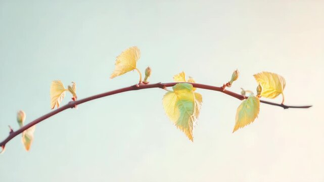 A close-up  of budding spring leaves, showcasing nature's renewal process.