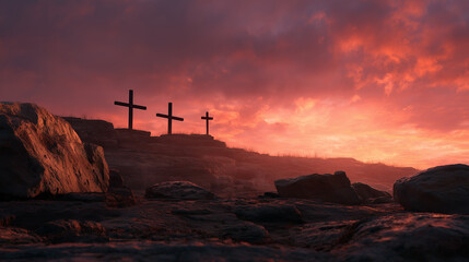 Golgotha Hill at Sunset
ゴルゴダの丘と夕暮れの十字架