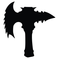 Chinese Axe Vector Silhouette Black Illustration