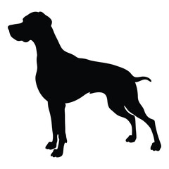 Walking Dog Silhouette Vector in Side View