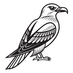 Fototapeta premium Symmetrical Bird Minimal Geometric Vector Logo Design